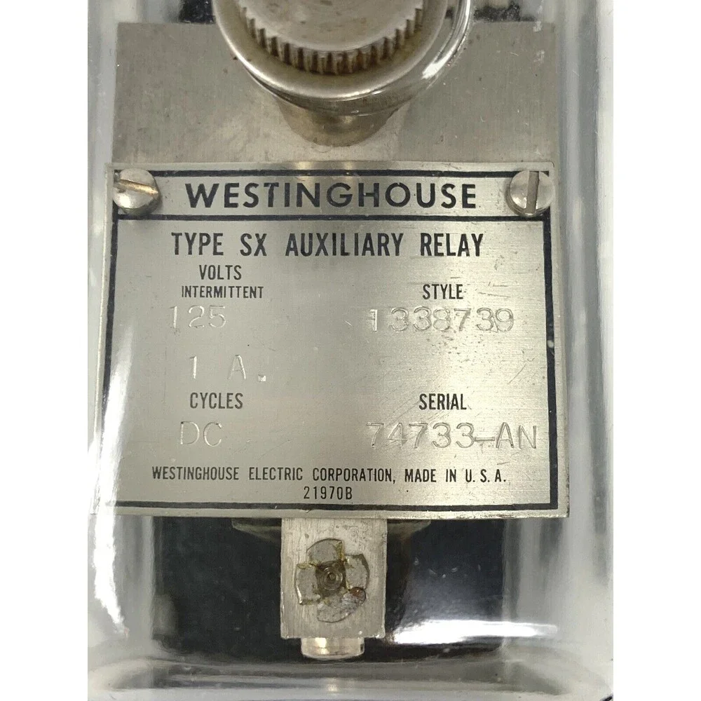 Westinghouse Type SX Auxiliary Relay 1338739 125 Volts